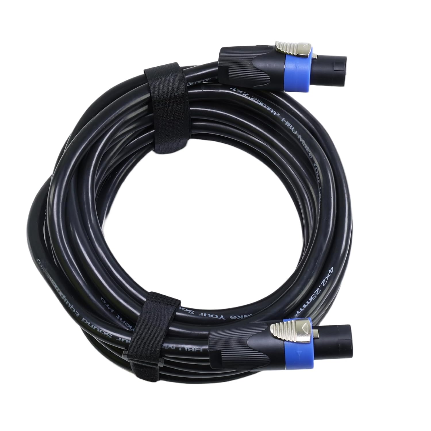 15 Feet Pack of 2 Speakon Cables NL4FC- 4 Conductor with Twist Lock - Pro 4 Pole SpeakON to SpeakON Cable for PA Systems, Stage, Studio Amps - (15FT, 2 Packs)