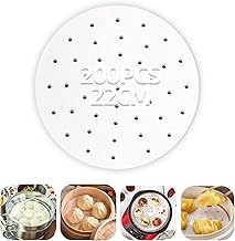 Air Fryer Parchment Paper Liners - 8.5in 200Pcs Air Fryer Disposable Liners Square, Perforated Parchment Paper Sheets for Air Fryer(Round)