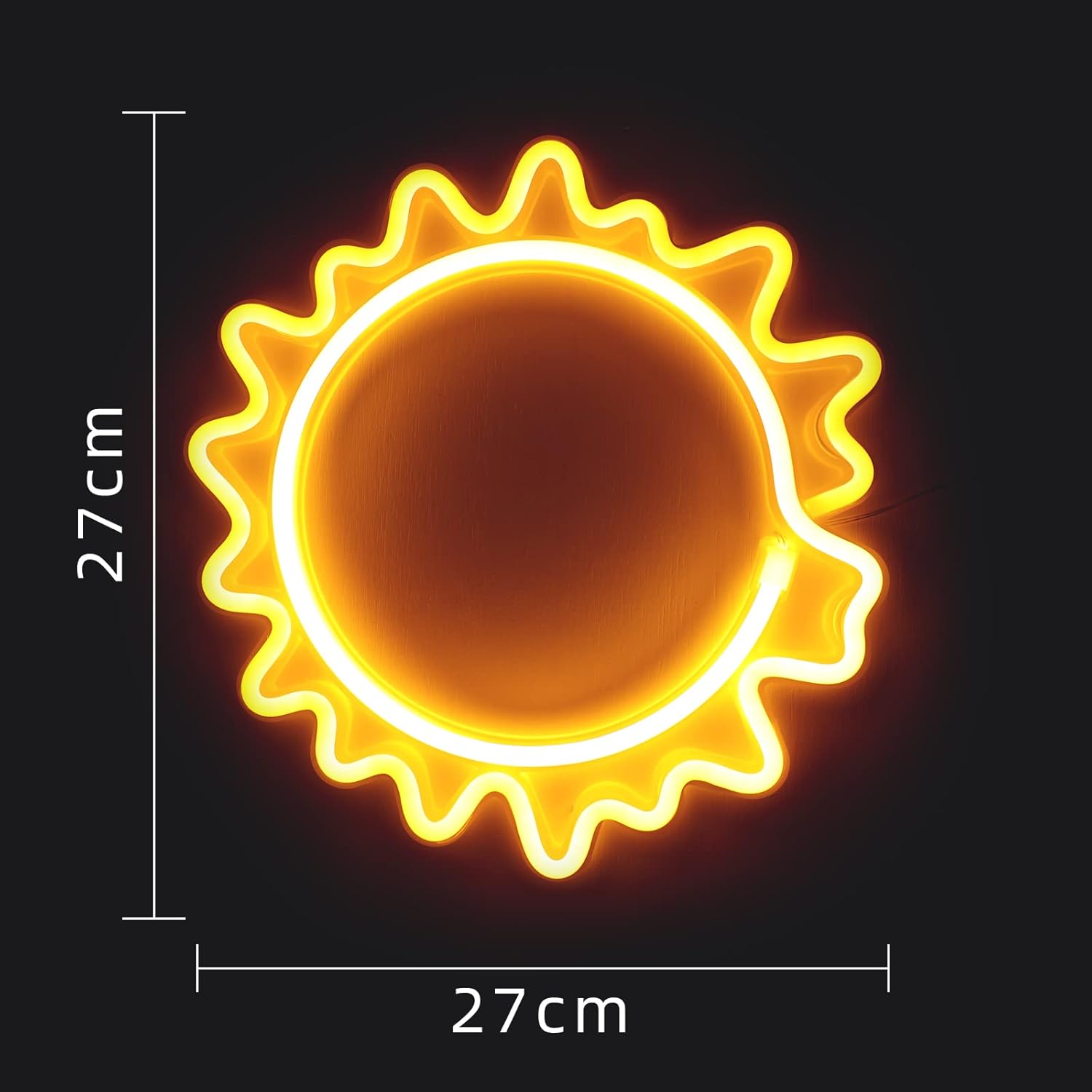 ENUOLI Sun Neon Signs, Neon Lights Signs Sunflower Warm White Light up Signs for Wall Decor Battery and USB Operated Neon Decorative Lights for Home, Bedroom, Bar, Party, Wedding, Christmas - Image 6
