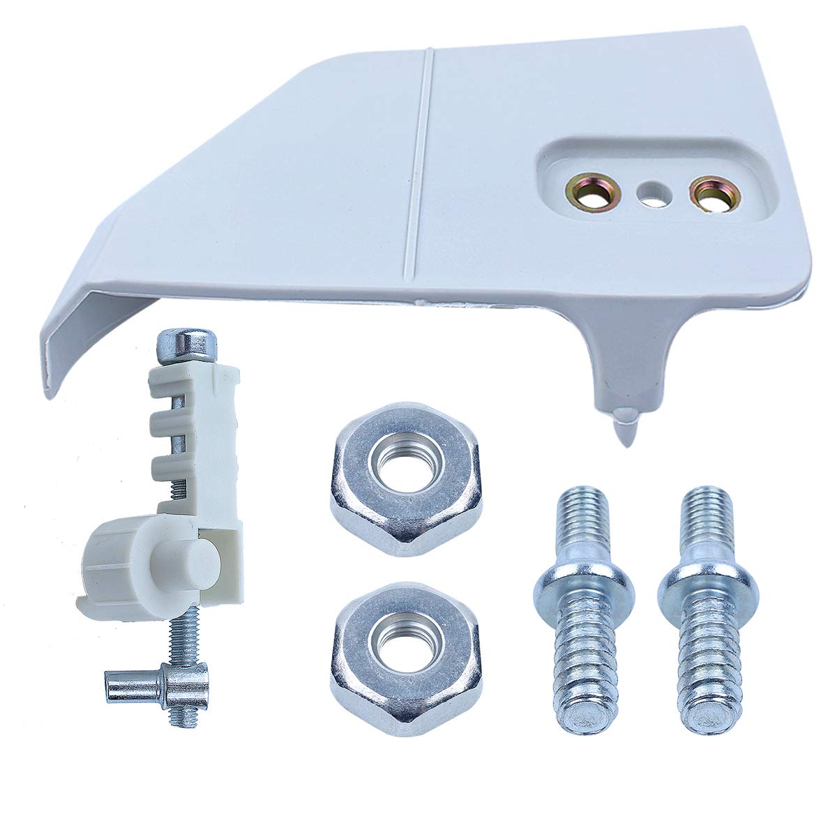 Cubierta de piñón de Cadena con Tuerca de Perno Tensor ajustador for Herramienta de Motosierra ST 017 018 021 023 025 MS170 MS180 MS210 MS230 MS250 Accesorios de Repuesto para cortacésped