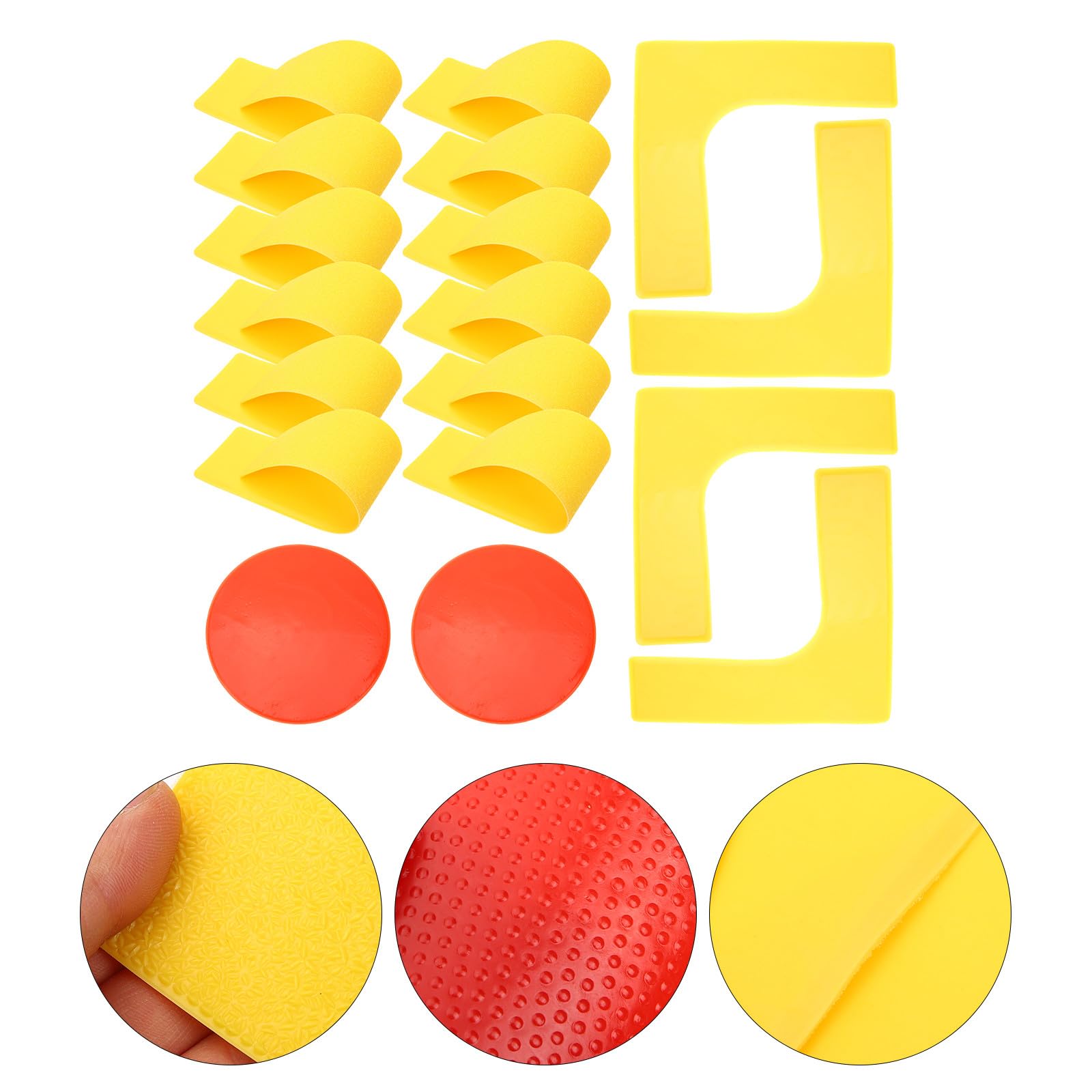 Set Marcatori da Campo per Allenamento Calcio e Tennis in PVC Resistente 18 Pezzi Segnali Rotondi e Linee Rette per Campi Esterni e attività Sportive