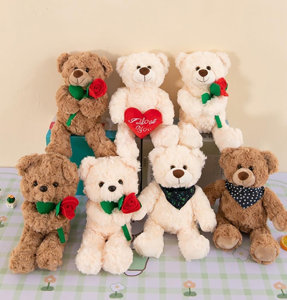 Rose Flower With Teddy Bear Wgxzyq Teddy Bear Stuffed Animal With Rose,  Soft Teddy Bear Plush