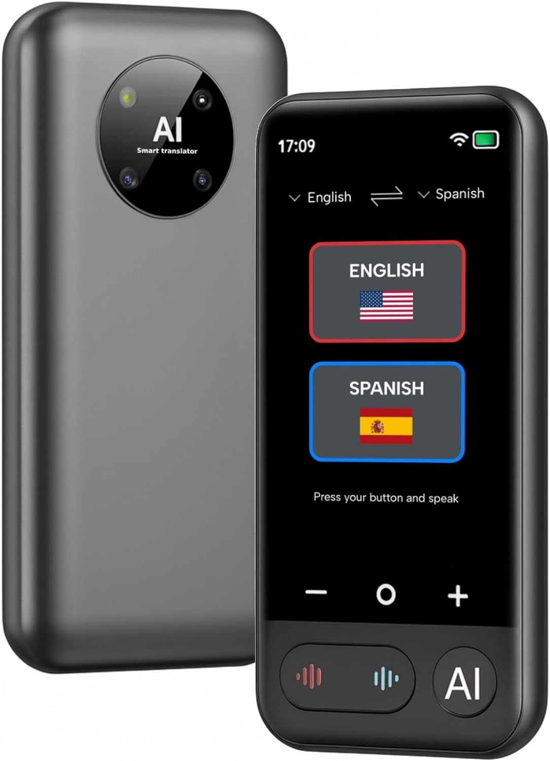Language Translator Device AI Premium 2026 | 150 Languages | Online & Offline Voice + Photo Translation | 0.5s Ultra-Fast Accuracy | 4" HD Touchscreen | Smart Recording | Travel & Business Translator
