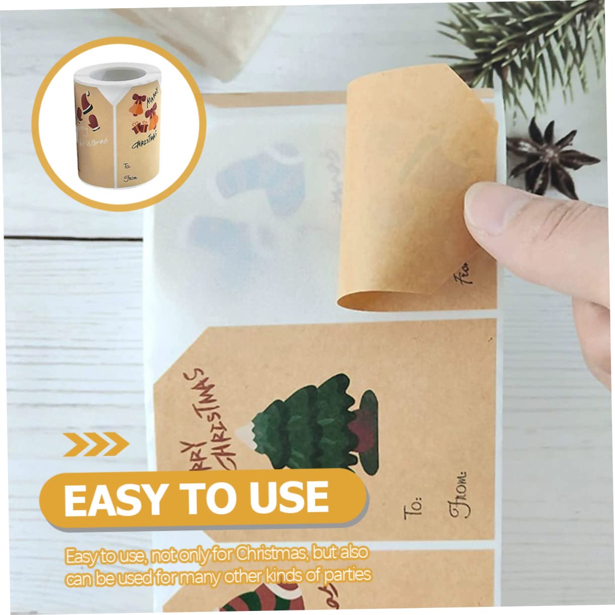 STOBOK 2 Di Etichette Adesive Per Decorazioni Natalizie Etichette Festive Autoadesive Per Decorazioni Da Imballaggio Facili Da Applicare