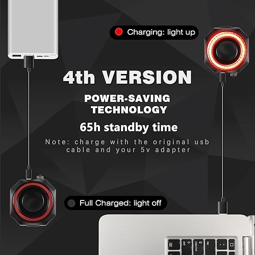 Miniatura 6 de WSDCAM Luz trasera de bicicleta remota con alarma, luz de freno inteligente para bicicleta, encendidoapagado automático, batería de larga duración