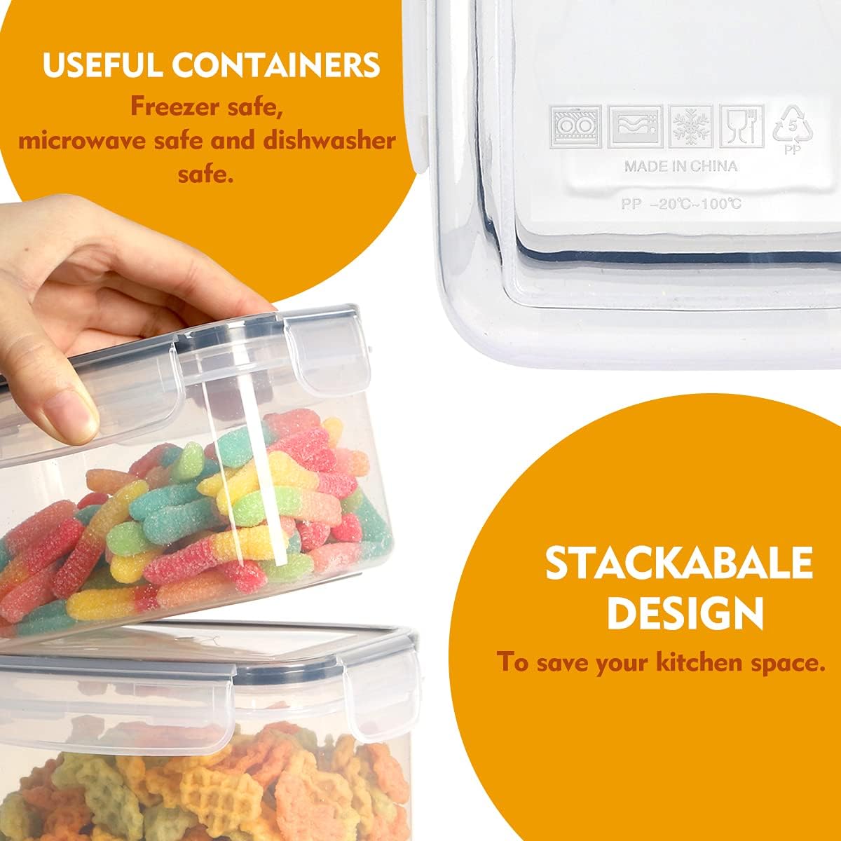 28 Pack Airtight Food Storage Container Set, Pantry kitchen organization and Storage, BPA Free Clear Plastic Storage Container with Lids, Kitchen Decor with Labels, Marker & Spoon Set -