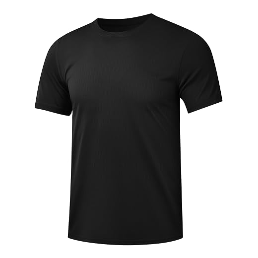 Kinglaman 1/5 Pack Mesh Workout Shirts for Men Dry Fit Gym Quick Dry Athletic Short Sleeve Sports T-Shirt Moisture Wicking
