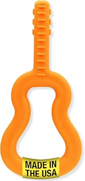 ARK Guitar Oral Motor Chew, Sensory Toys for Kids and Adults, Chewy Fidget for Autism, ADHD, SPD, Anxiety, Medical-Grade Chew Tools, XXT, Very Firm, Orange