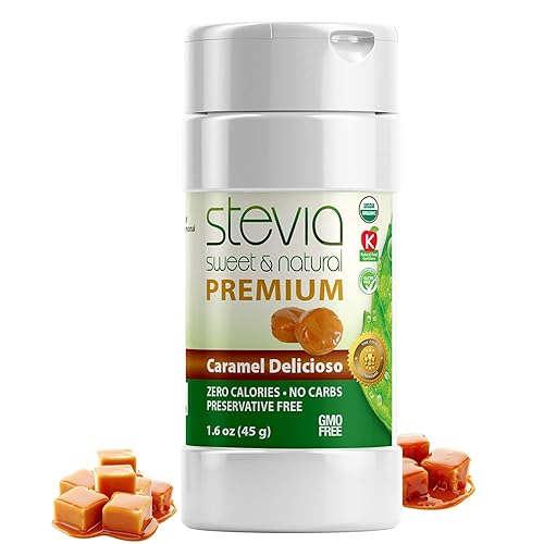 Stevia Intl Caramelo delicioso en polvo. Extracto edulcorante orgánico de stevia. Batidora de stevia pura y naturalmente dulce. Gran sabor, sin