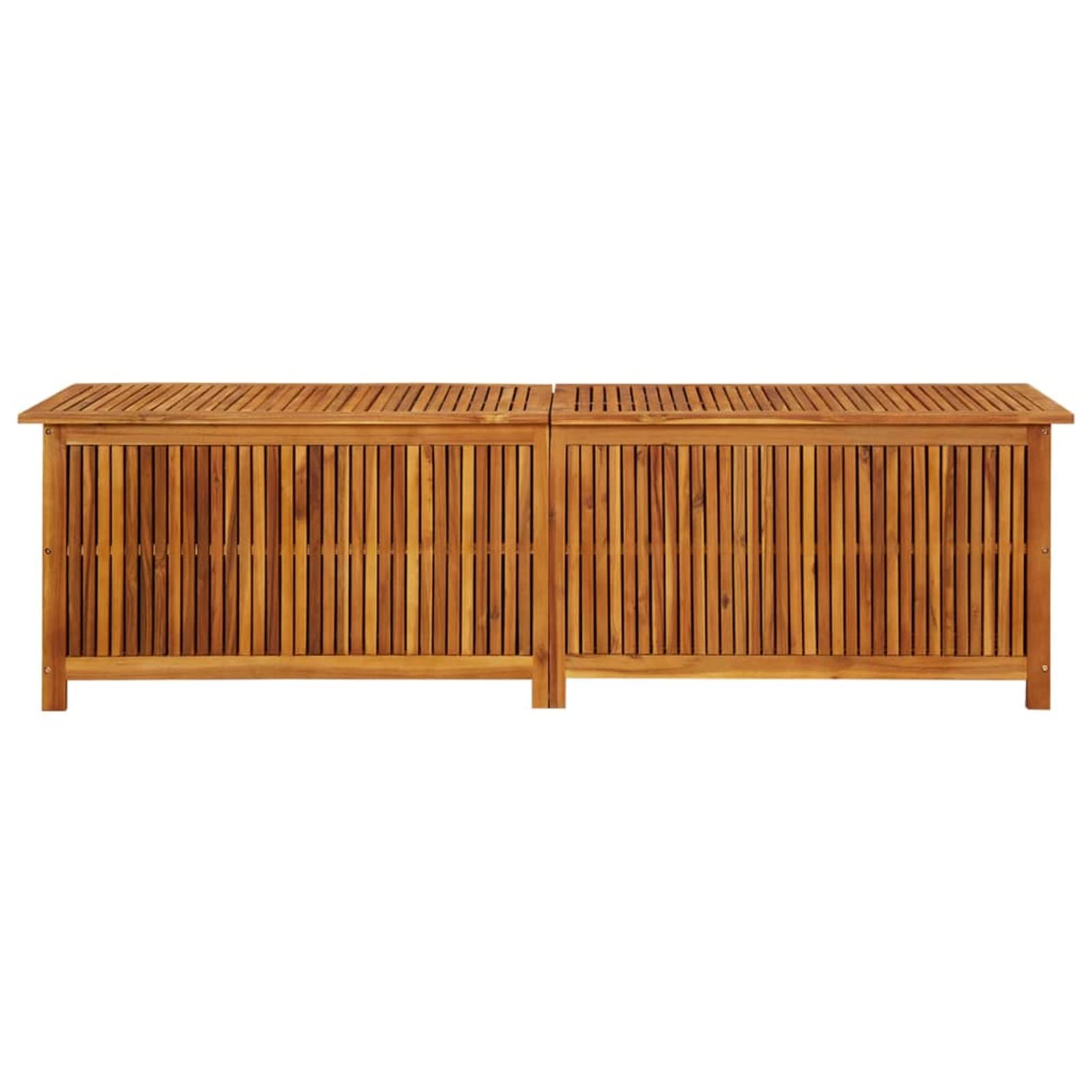 Gecheer Scatola portaoggetti da giardino in legno di acacia massiccio, 200 x 50 x 58 cm (larghezza x profondità x altezza), con 2 molle a gas