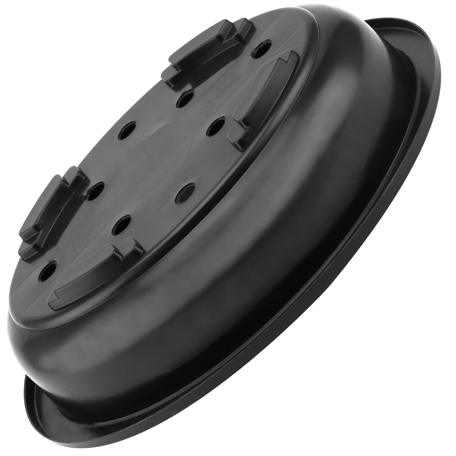 12 Macetas Ovaladas de Plástico Negro 34x26.5x8.5 cm con Agujeros de Drenaje, para Plantas de Interior y Exterior, Jardín, Terraza y Balcón, Ligeras y Apilables