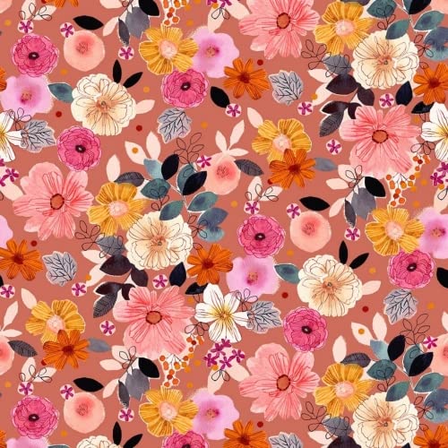 Dashwood Studio Flora Rayon Challis Fabric Rose - per metre