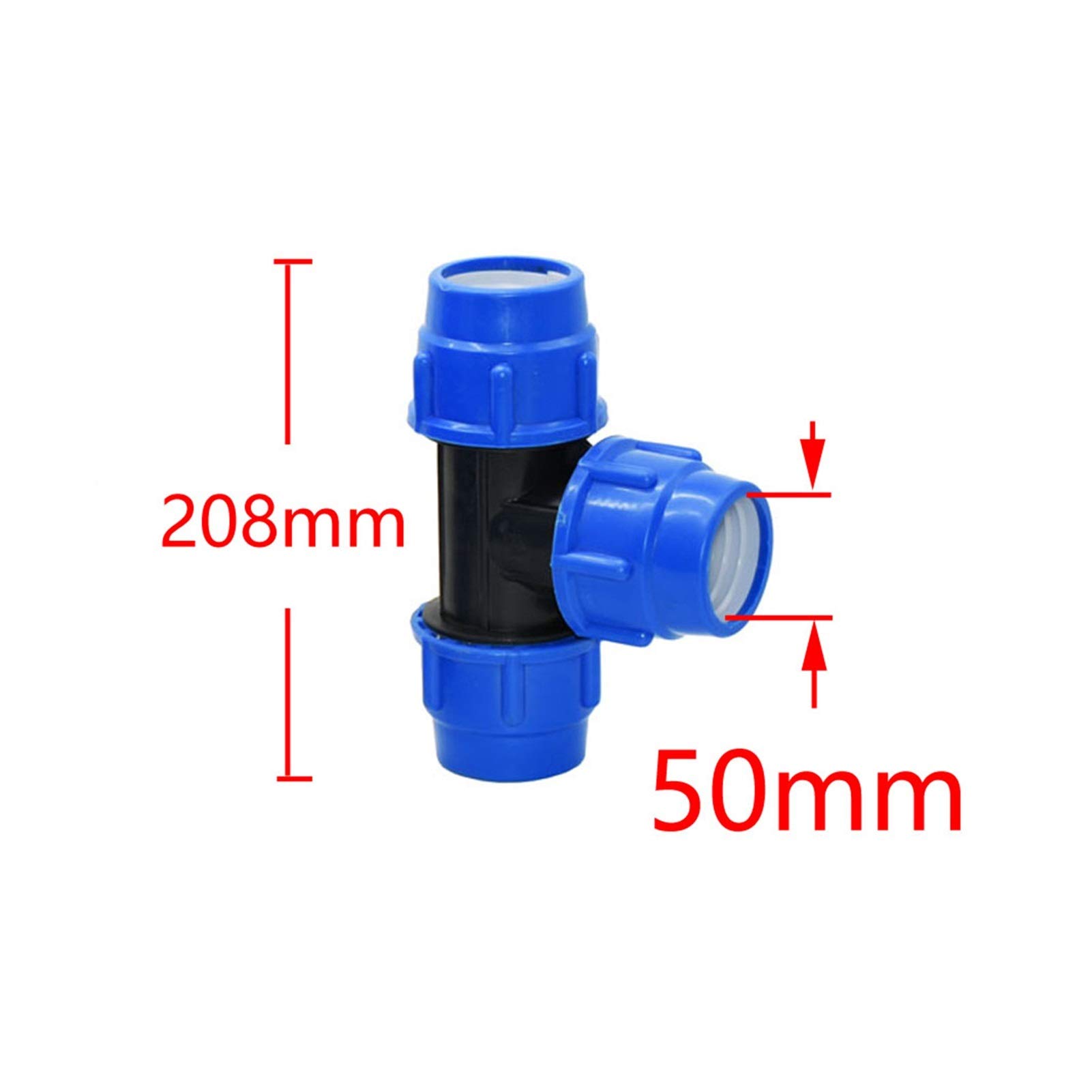 Adaptador de Conector de Utilidad Adaptador de Conector de Manguera 40/50/63 Mm Accesorios de Tubería de Pe Acoplamiento Rápido de Tres Vías Acoplamiento Rápido de Tres Vías Adaptador de Plástico para