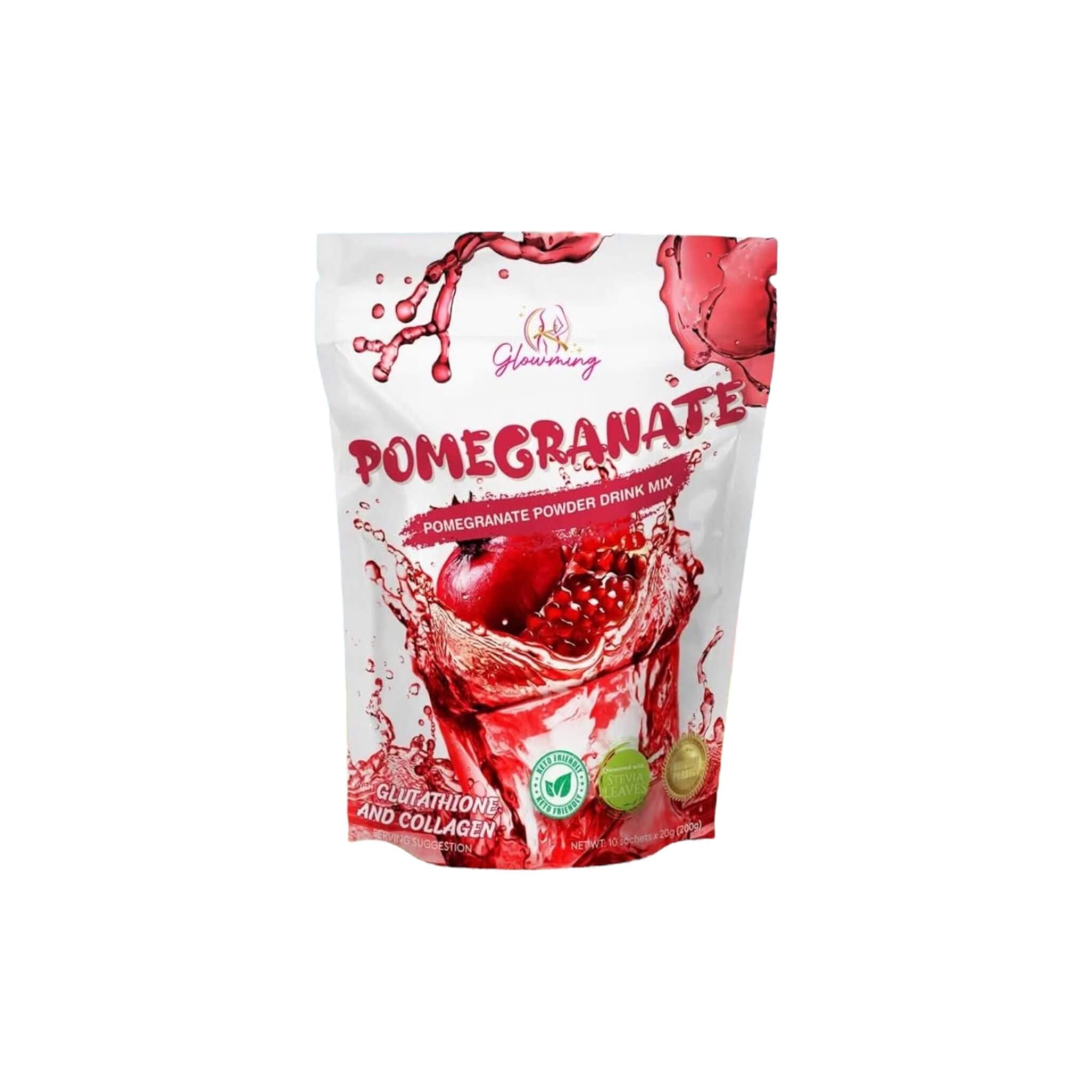 Amazon.com : Glowming Pomegranate Powder Drink Mix with Glutathione &  Collagen
