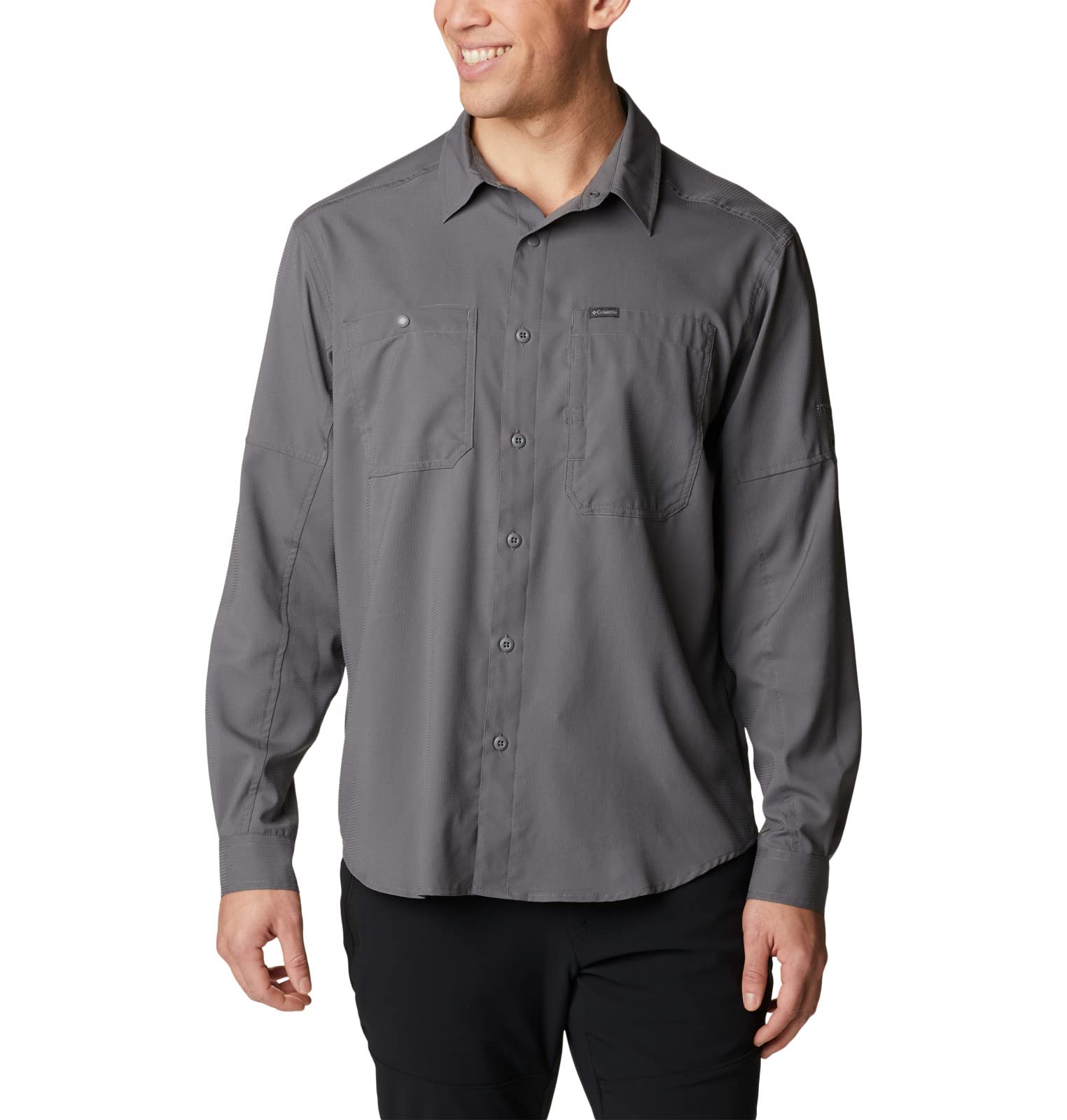 Columbia Men's Silver Ridge Utility Lite Long Sleeve Hiking Shirt, City Grey, XXL