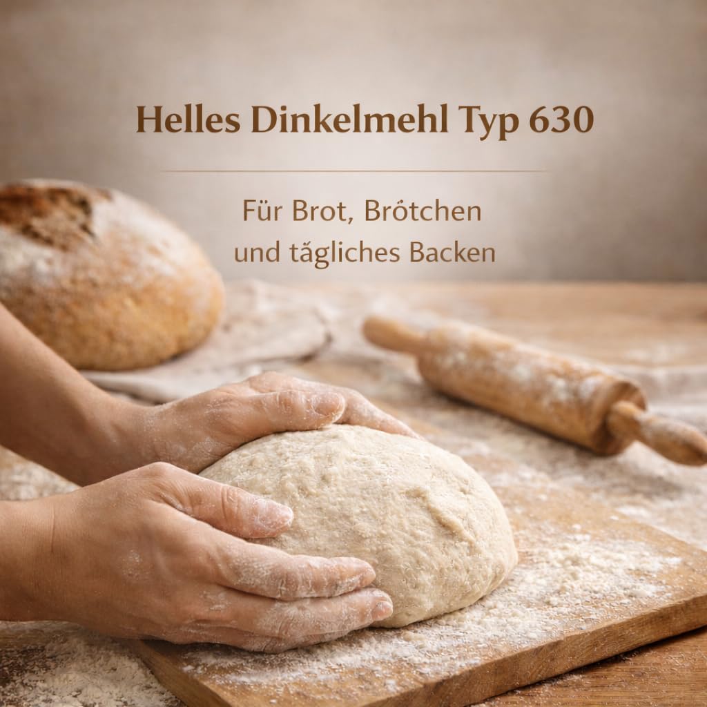 GiDeli Dinkelmehl Typ 630 25kg - Reines Dinkel Mehl Fein zum Brot Backen, für Pizza und Kuchen - GVO-frei
