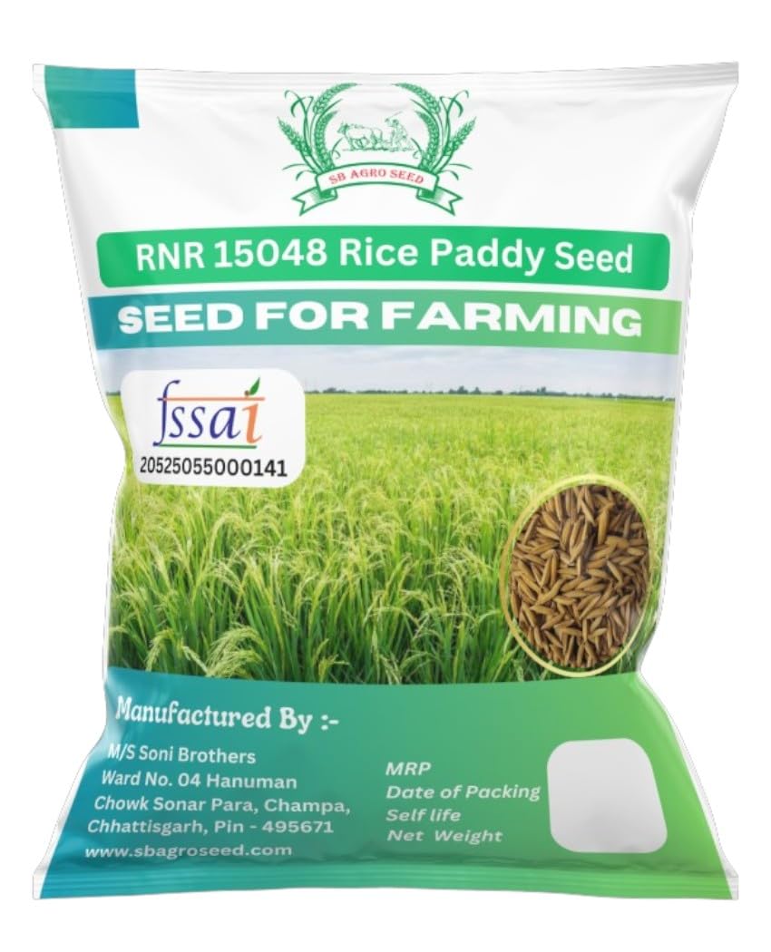 SB AGRO SEED RNR 15048 Rice Paddy Seeds, Sugar-free Variety, 2 kg Pack, 125 Days Harvesting Period