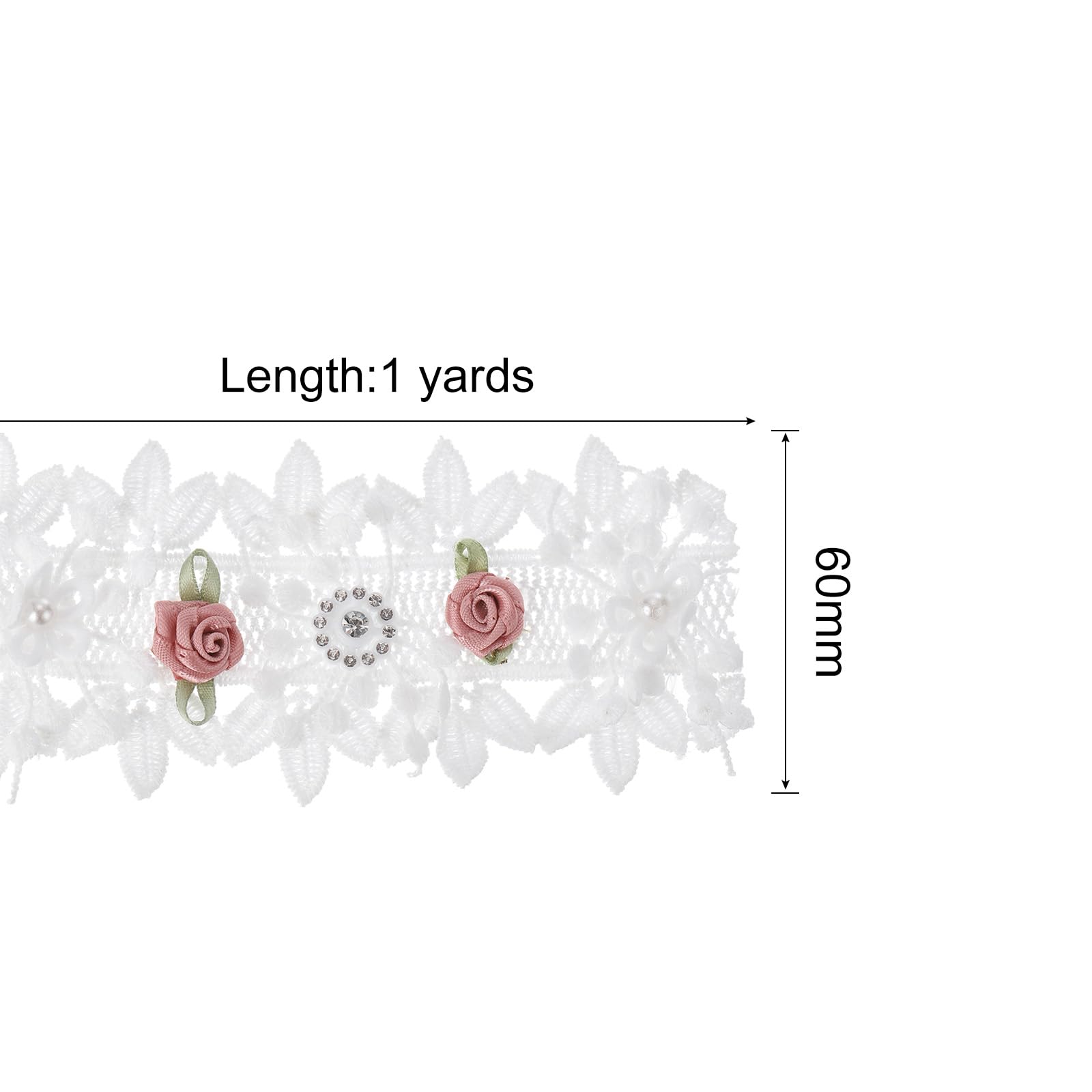 10pcs Fleur Dentelle Bord Bord Ruban Avec Perles D'or Perles Florales Largeur 5cm Bordures Blanches Vintage Tissu Brodé Appliques Couture Artisanat