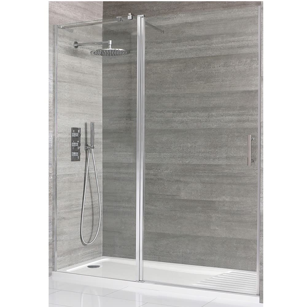 Milano Portland Chrome Hinged Door Shower Enclosure Drying Tray - 1400mm x 900mm