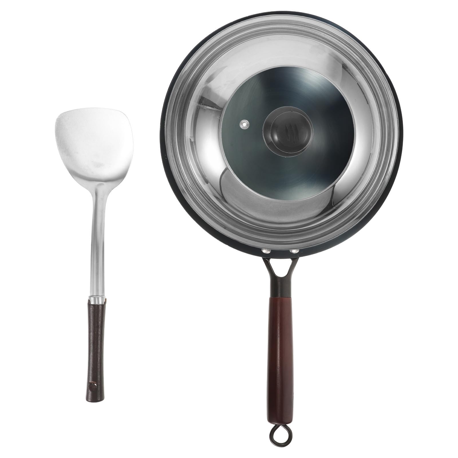 Sartén Wok de Hierro Fundido sin Recubrimiento para Cocina