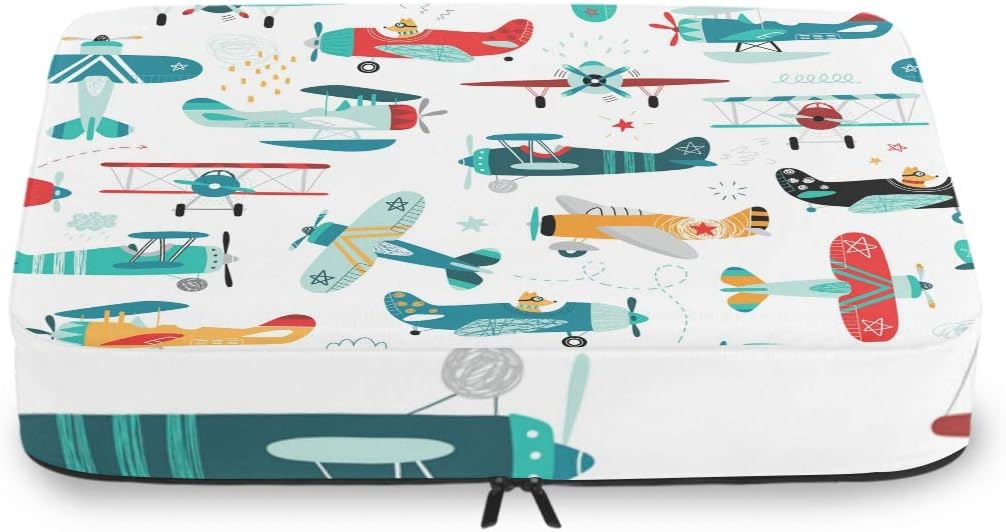 Airplanes Boys Seamless Pattern Travel Organizer Packing Cube Set of 4 Pcs Luggage Organizer Suitcase Storage Bag for Travel Business Camping Hiking Accessory