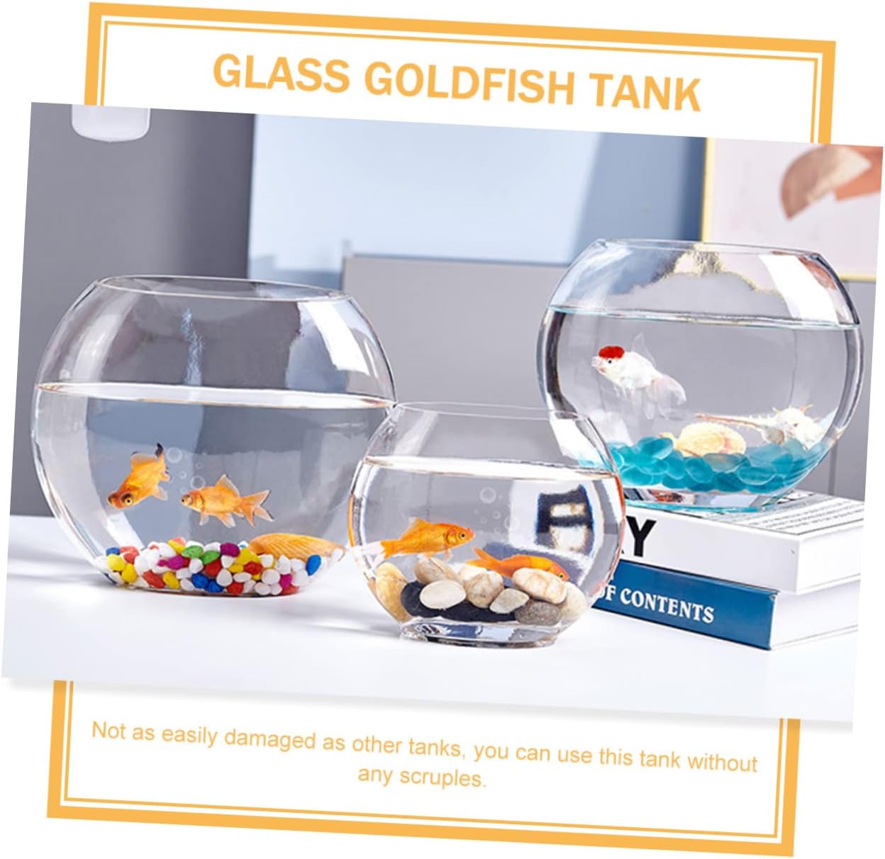 Transparent Goldfish Tank Elegant Desktop Aquarium for Home Decor Fish Bowl for Office Garden and Wedding Settings