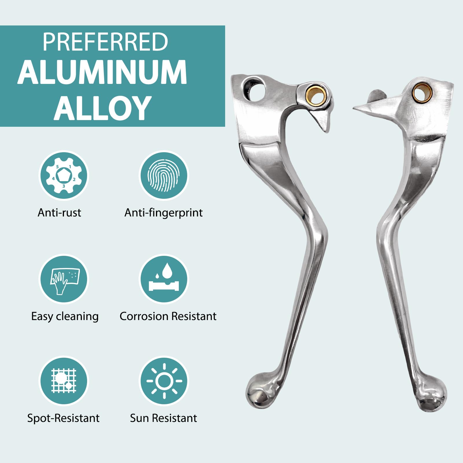 Premium in alluminio freno moto & leva frizione Compatibile con Harley Davidson XL Sportster 883 1200 XL883 XL1200 Forty Eight Seventy Two 2004-2013 -Safety,Corrosion-Resistant, Polished