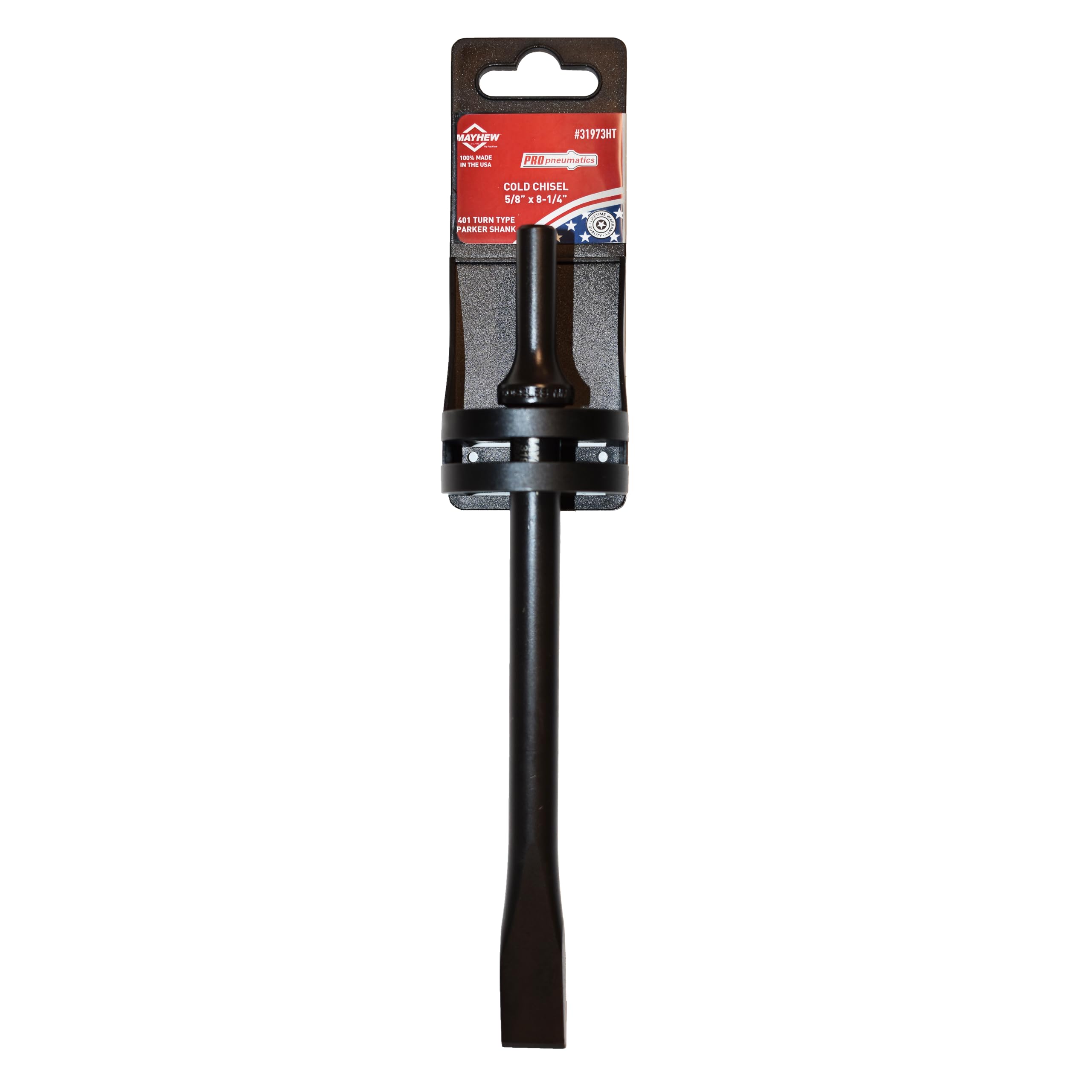 Mayhew Tools 31973HT Pneumatic Cold Chisel, 5/8" x 8" Hang Tag, Black Oxide Finish