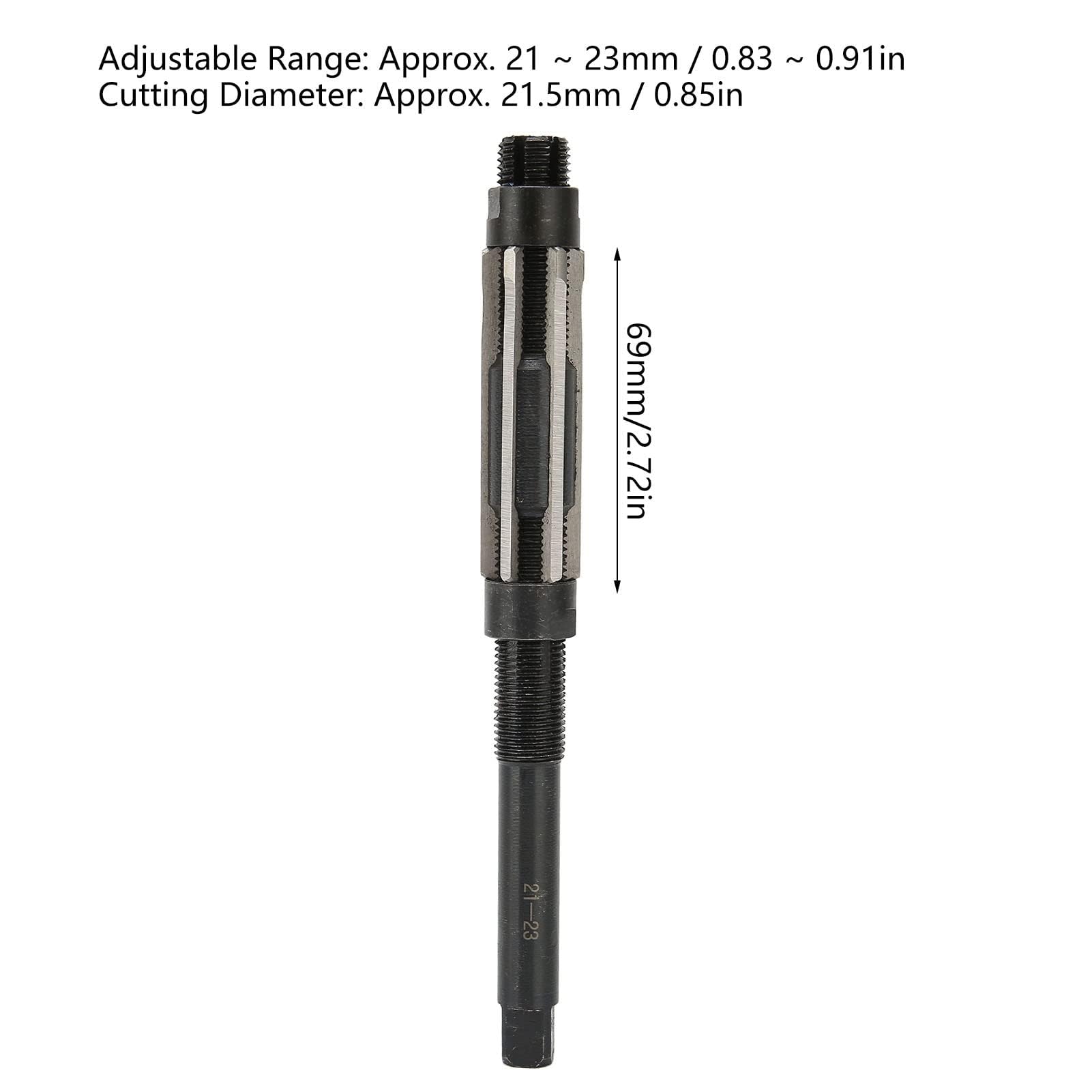 Alesatore Regolabile, 6 Scanalature Lunghezza 64 mm Alesatore a Mandrino Manuale 9SiCr 21‑23 mm