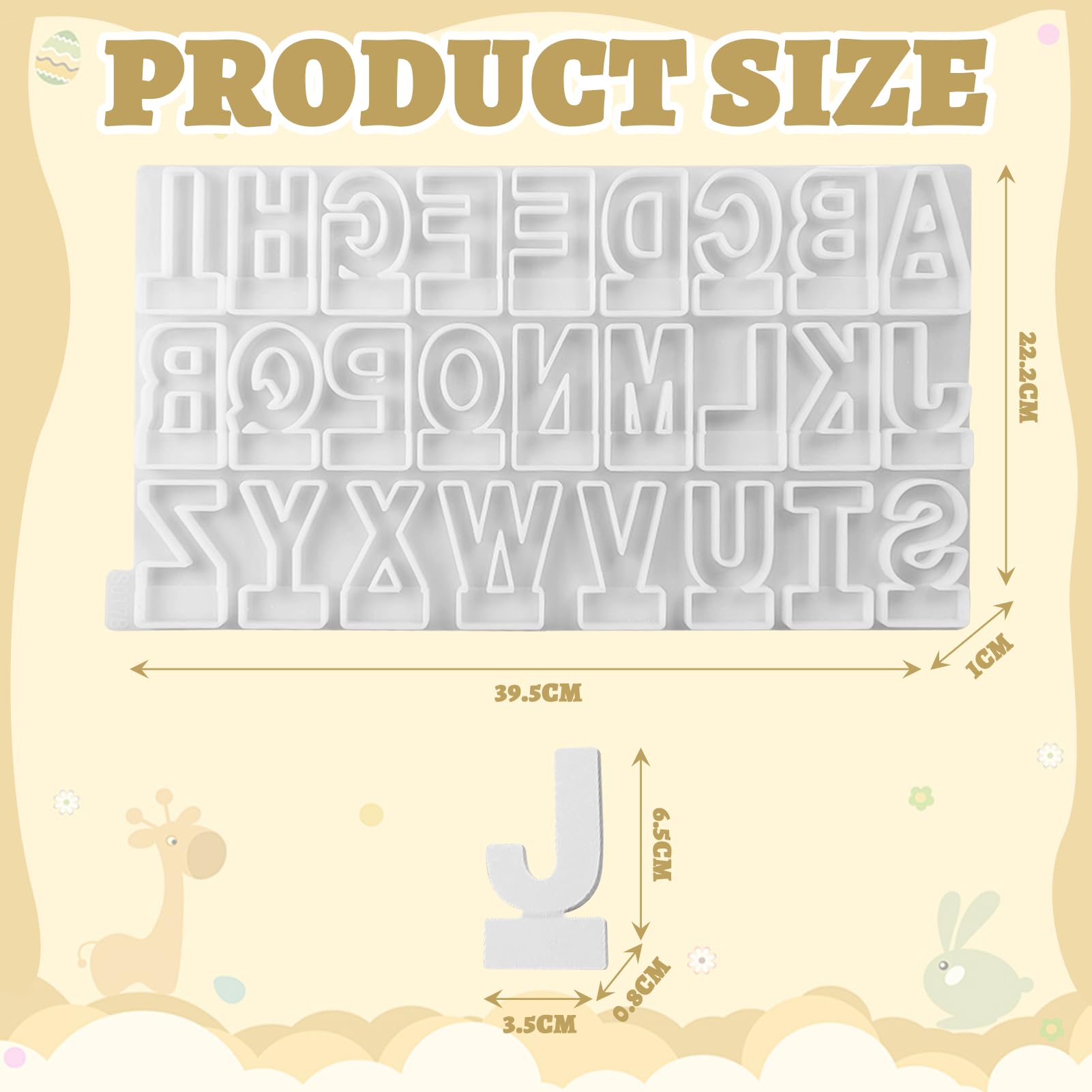 Stampi in silicone per colata, stampo in silicone a forma di lettera in silicone, supporto per candela, lettera in gesso per versare stampi in silicone, stampo per lettere in silicone per artigianato