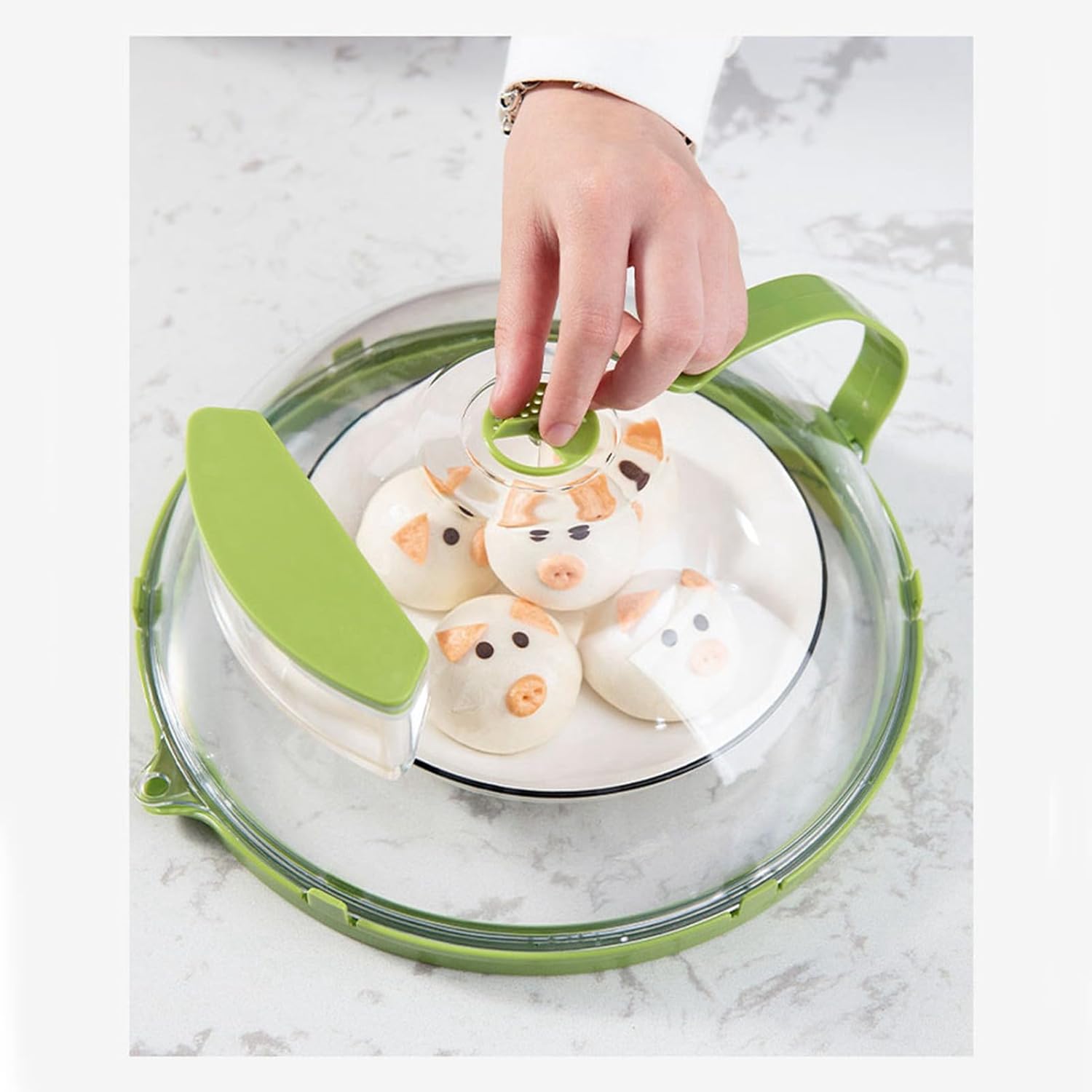 Microwave Splatter Cover 10.2 inch Retractable Plate Splatter Guard Lid With Water Steamer Clear Kitchen Cooking Guard Heat Tolerance for Food Freshness