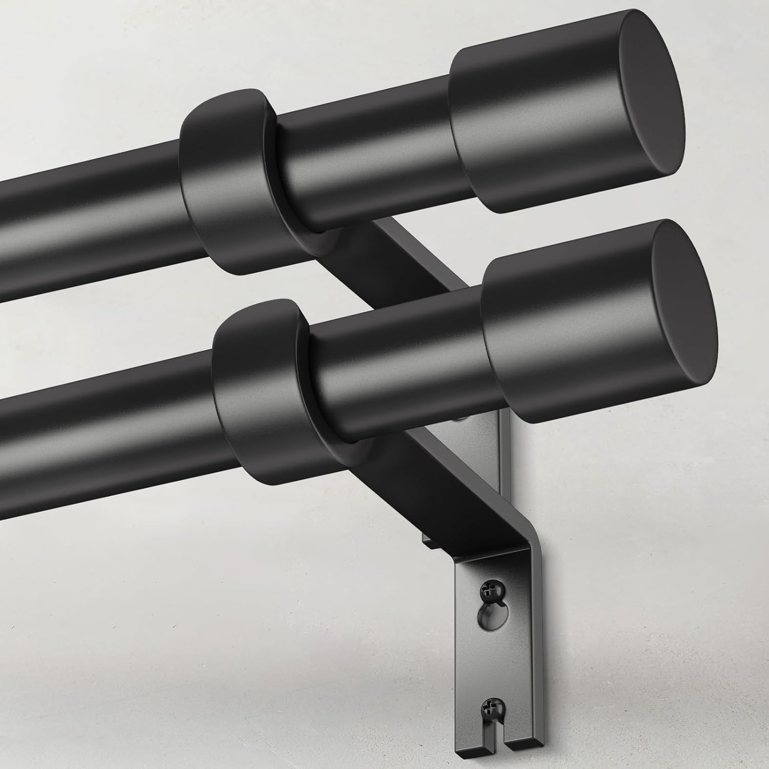 2 Pack Curtain Rods for Windows 28 to 48, 1 Inch Gold Curtain Rod Adjustable, Heavy Duty Curtains Rods Modern Style for Bedroom/Living Room/Kitchen, 32"-60"