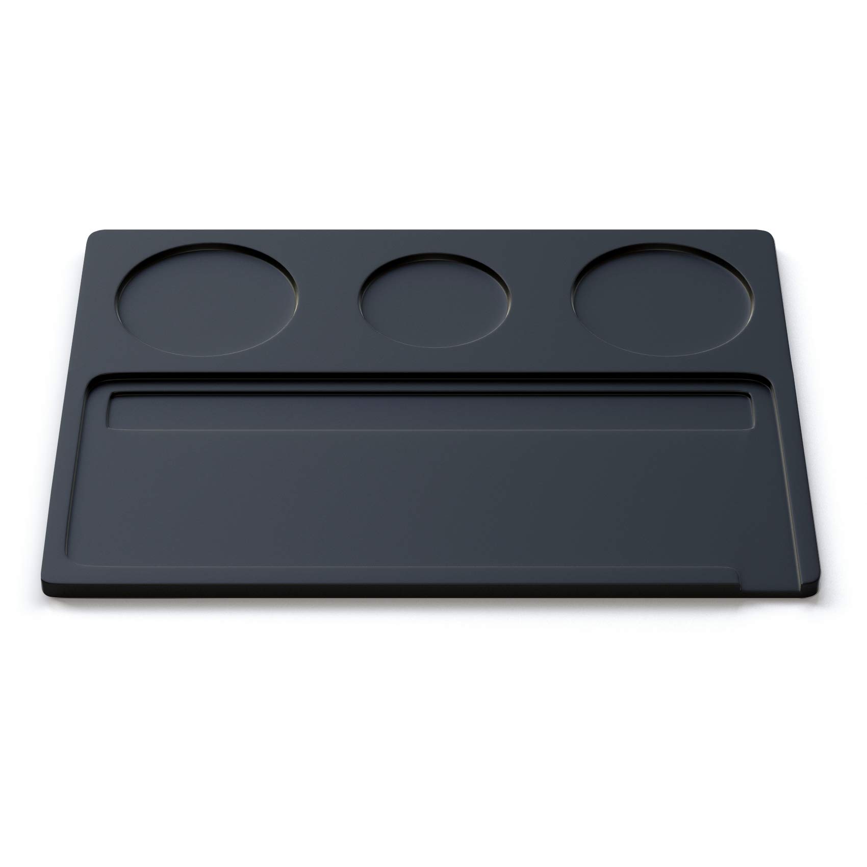Rolling Tray Premium - Bandeja giratoria de aluminio para aviones, 28 x 18,5 cm, 600 gramos, bandeja mezcladora (negro)