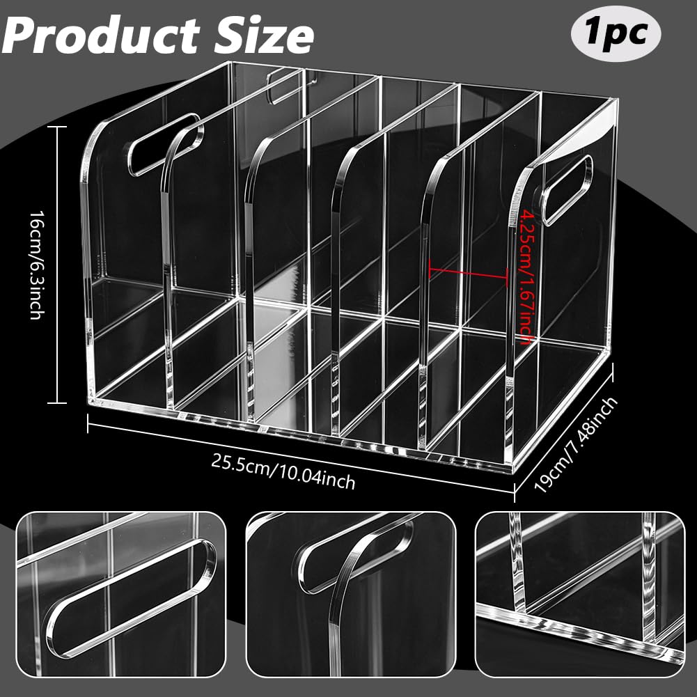 NBEADS Portariviste In Acrilico, 19x25.5x16cm 5 Scomparti Verticali Organizzatore Da Scrivania per Documenti Accessori per Documenti, Riviste e Libri