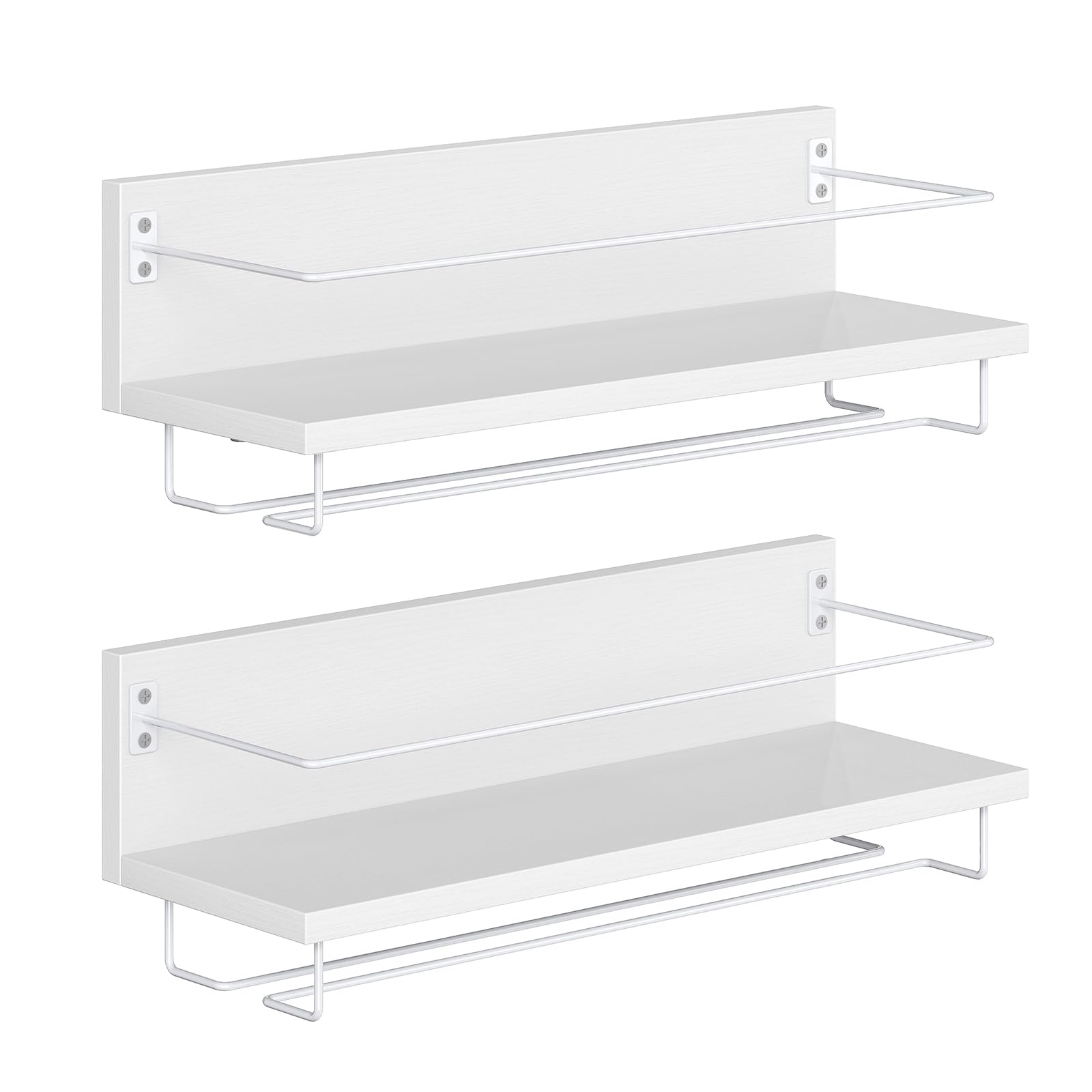 HOOBRO Botellero para Vino de Pared de 2 Piezas, Botellero Colgante para Salón, Comedor, Cocina, Blanco EWW28BJ01
