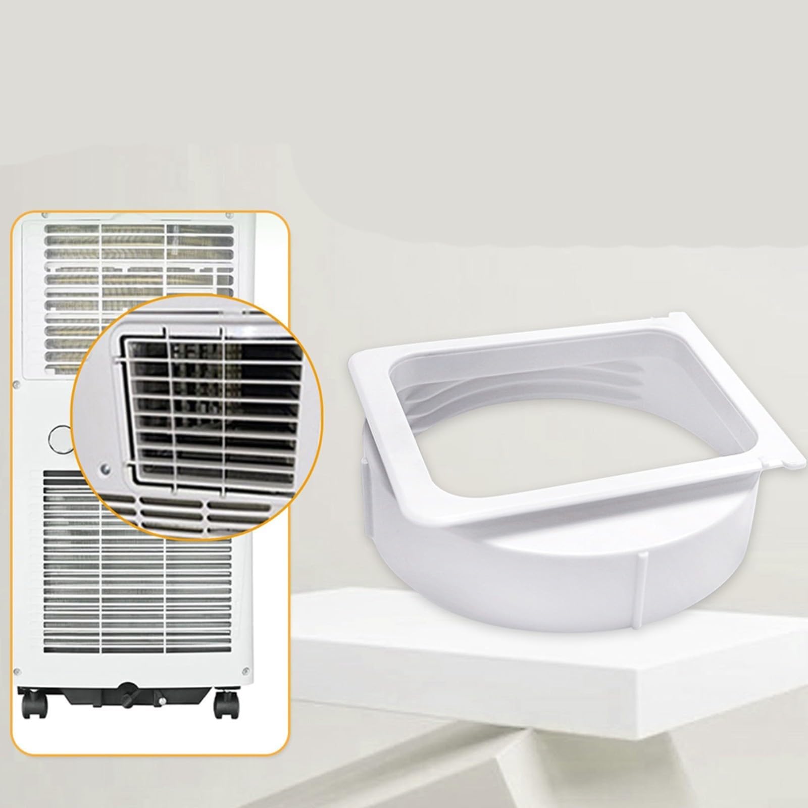 Für midea Tragbares AC-Abluftschlauch-Anschluss-Set, 150 mm Entlüftungsadapter mit 1,5 m flexiblem Schlauch, hitzebeständige PP-ABS-Klimaanlagenteile