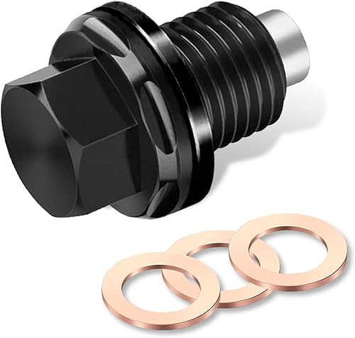 Pack-1 Tapón de drenaje de aceite para automóvil, caja de cambios de aleación M12 x 1.25 tornillo de cárter de aceite con arandela, accesorio de