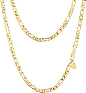 Cuban Link Chain for Men Women, KRKC 5mm Stainless Steel Mens Cuban Link Chain Necklaces Miami Curb Necklace for Boys Silver/18K Gold Plated Necklaces Hip Hop Jewelry, 16/18/20/22/24 Inch, Anti-Tarnish
