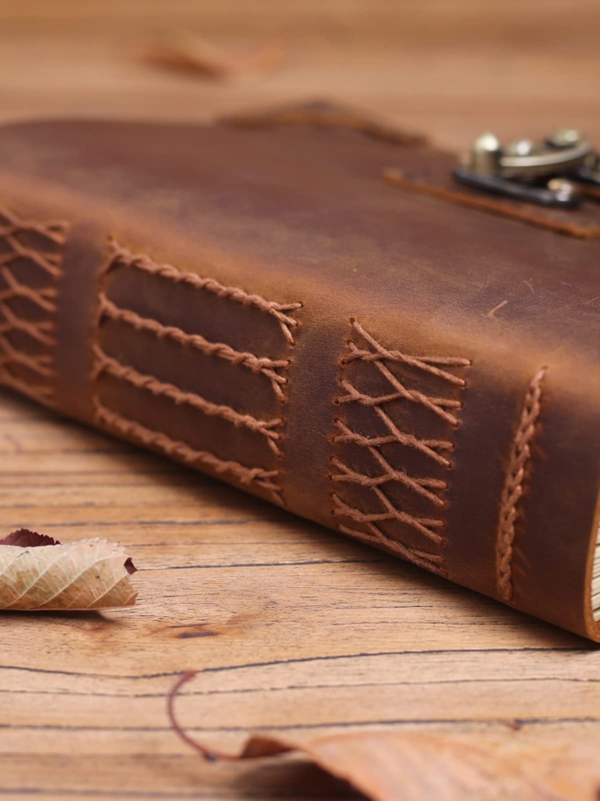 A5 Cowhide Vintage Cuaderno Hecho A Mano Notepad Viajes Diario Creativo Regalo Retro Lock Manual Diario
