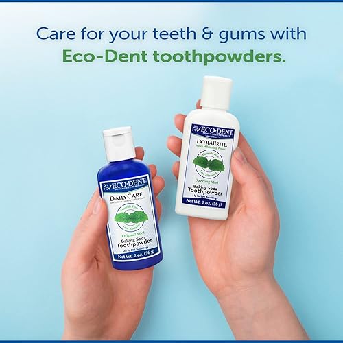 Miniatura 5 de Eco-dent Polvo dentífrico con bicarbonato de cuidado diario menta original 2oz paquete de de 1
