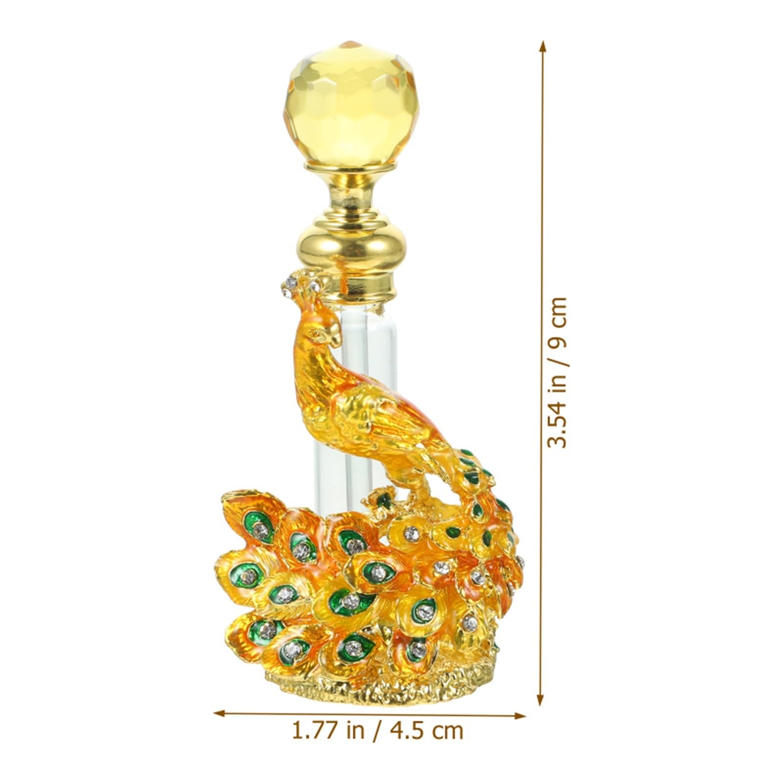 Botella de perfume esmaltada Vintage aroma agua aceite esencial botellas pequeñas muestra mujeres viaje vidrio Para Mujer(Golden)