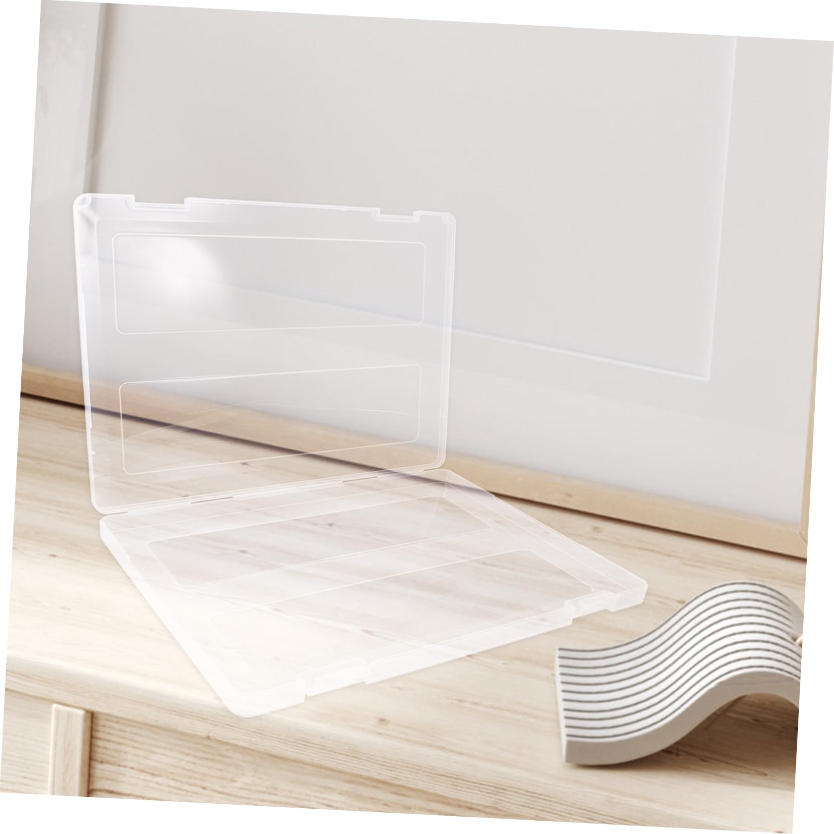 Cabilock Scatola Archivio Documenti Portatile A4 in Pp 4 Pezzi Bianco | Aspetto Trasparente, Uso Multifunzione, per Assegni, Contanti e Ricevute, Mantiene la Scrivania Ordinata