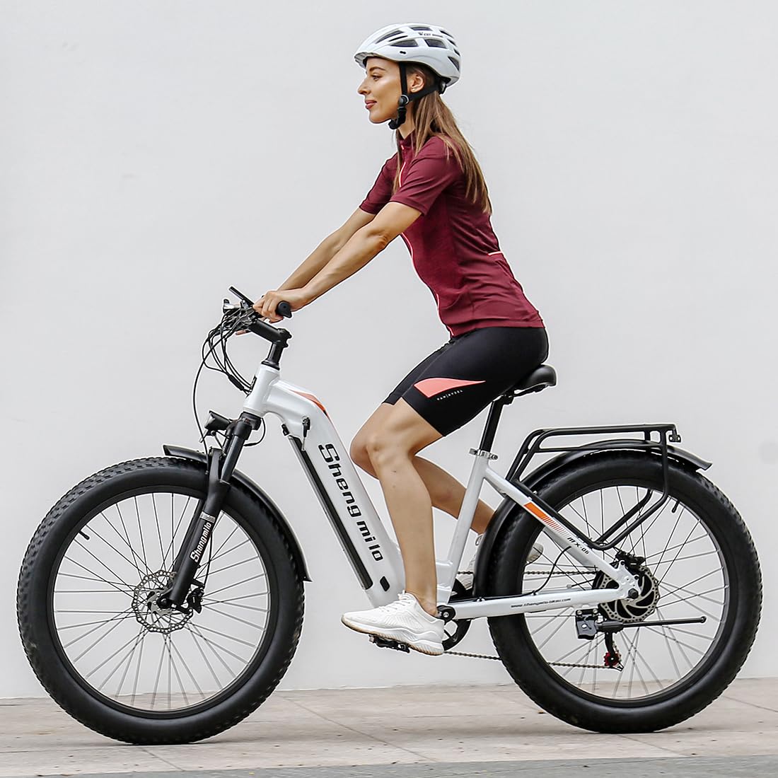 Shengmilo MX06 Bicicletta Elettrica Uomo/Donna, 80N.M, 26 Pollici Pneumatico Largo, Cambio a 7 Marce, Batteria 48V17.5AH, City Bike