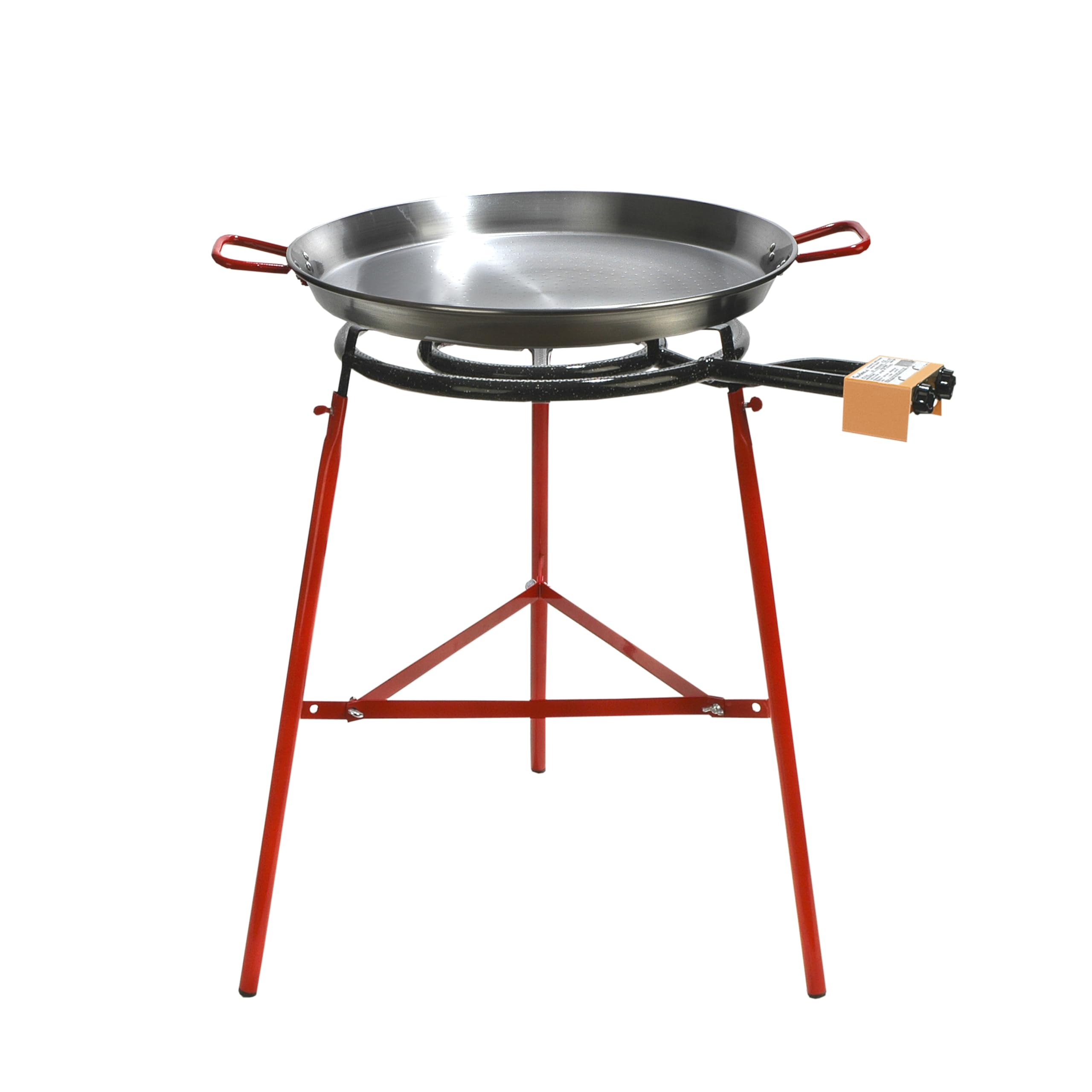 Garcima Mirador Plus Garten Paella Set – 60 cm Paella Pfanne Stahl poliert/400 + Gasbrenner