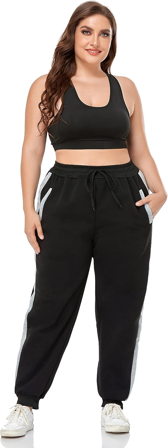 ZERDOCEAN Women's Plus Size Fleece Lined Sweatpants Warm Fleece Joggers Pants Active Track Pant with Pockets - Image 4