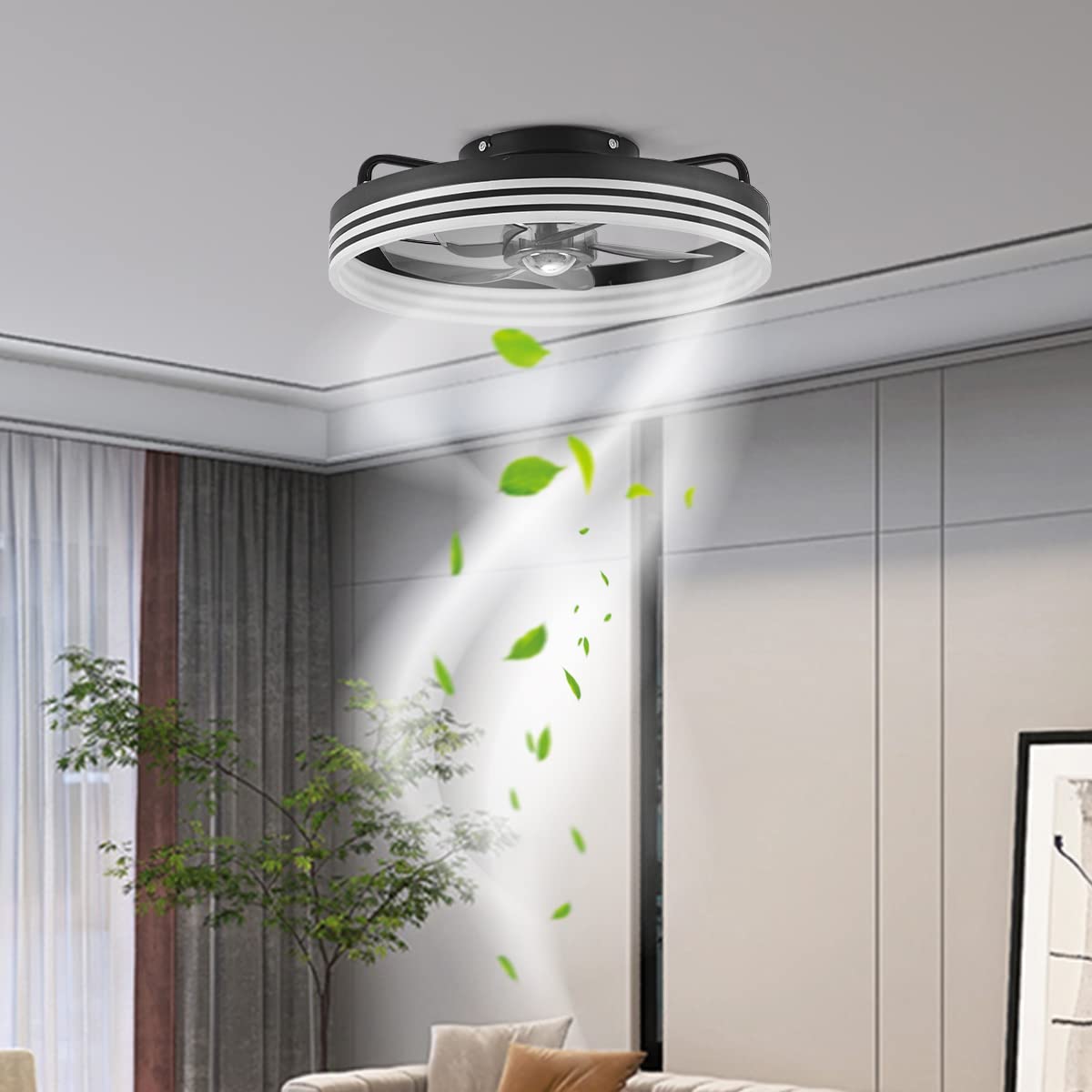  Letmarey Flush Mount Low Profile Ceiling Fans with