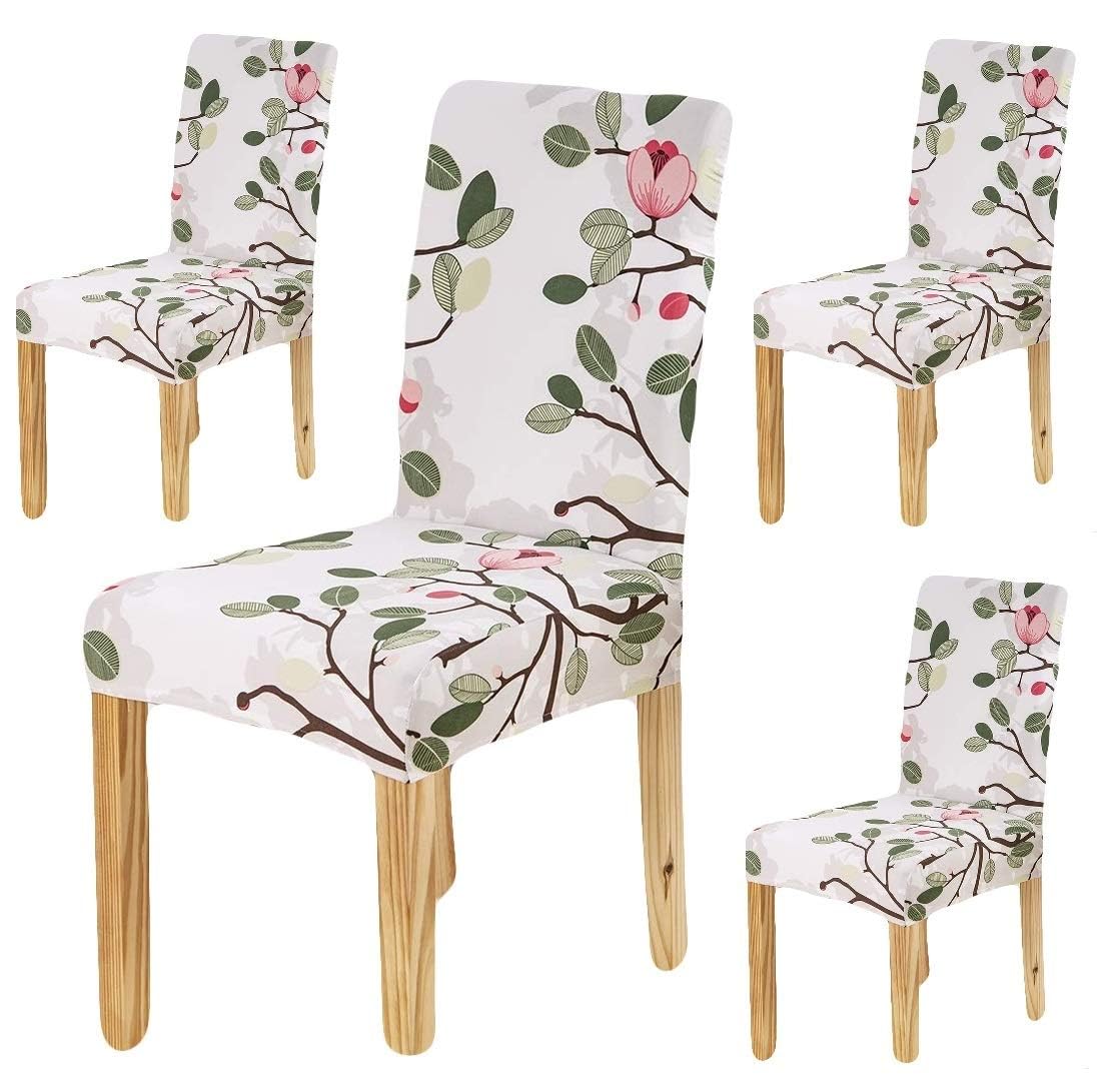 Gurnoor Polyester Blend Stretchable Floral Printed Dining Chair Covers (Set of 4, White, Standard) (B0CR6P16Q8) Amazon Price History, Amazon Price Tracker