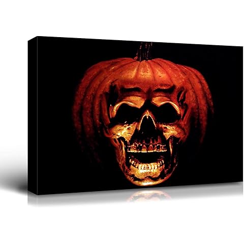 Denozer Halloween Canvas Wall Art 24x18 inch Vintage Dark Academia Wall Decor Spooky Halloween Decor for Living Room, Bedroom & Bathroom, Framed Fall Decorations Indoor