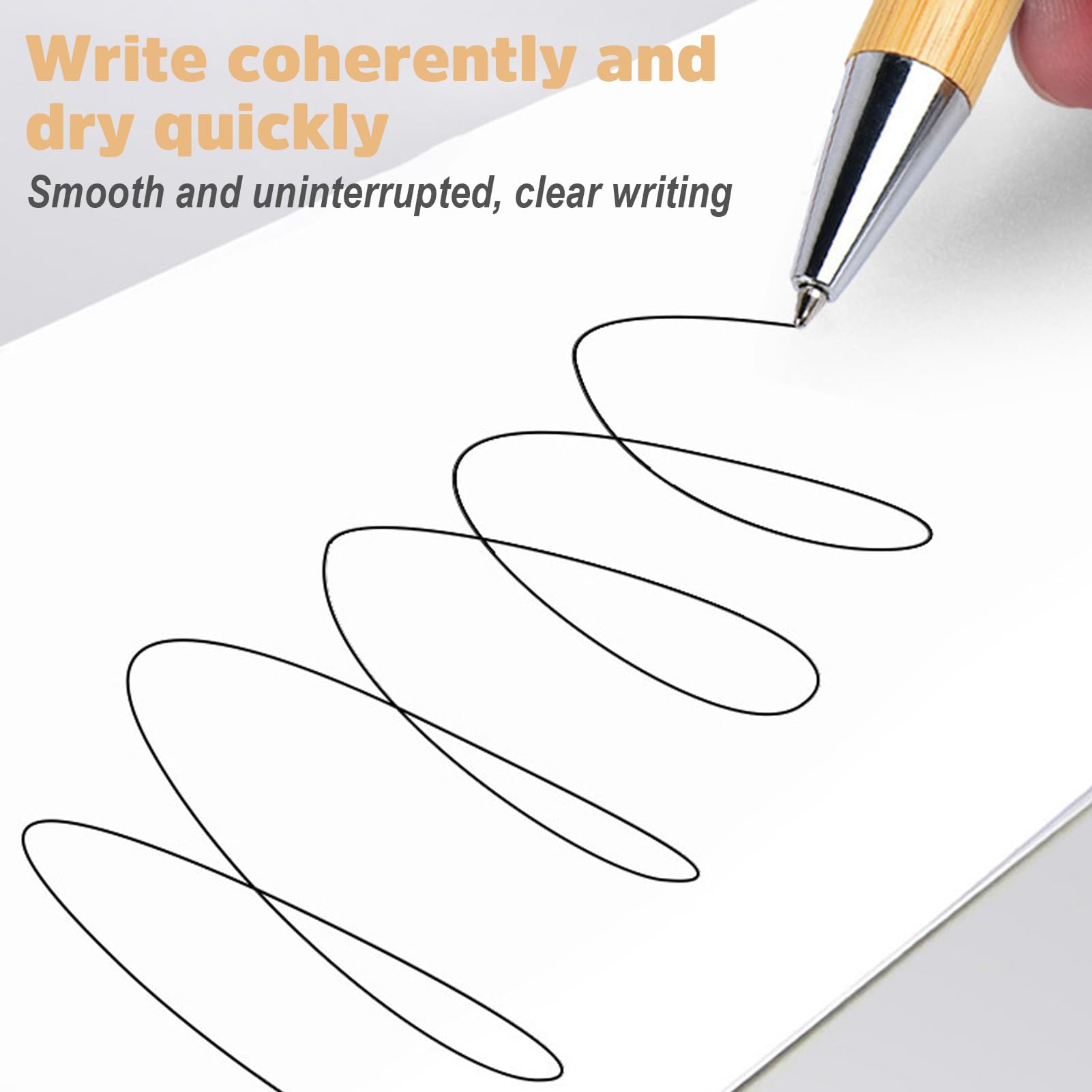 12 Stylos Bambou à Citations Motivantes - Encre Noire Fluide, Design Rétractable
