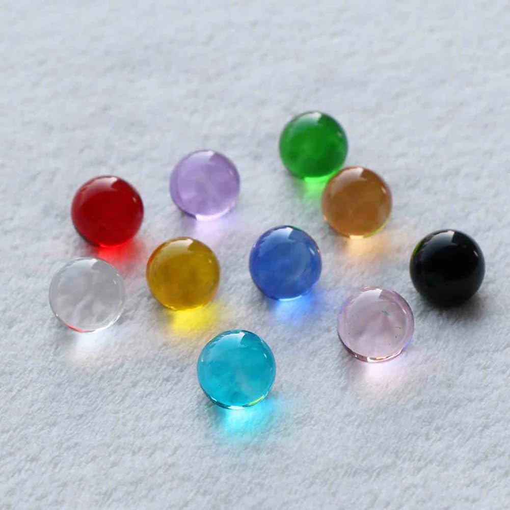 10PCS Boules décoratives de Couleur Unie, 15mm Billes de Verre Transparentes pour vases, Aquariums et décoration intérieure, Mixte